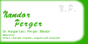 nandor perger business card