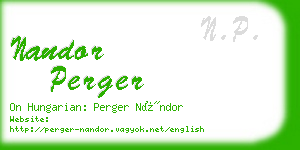 nandor perger business card